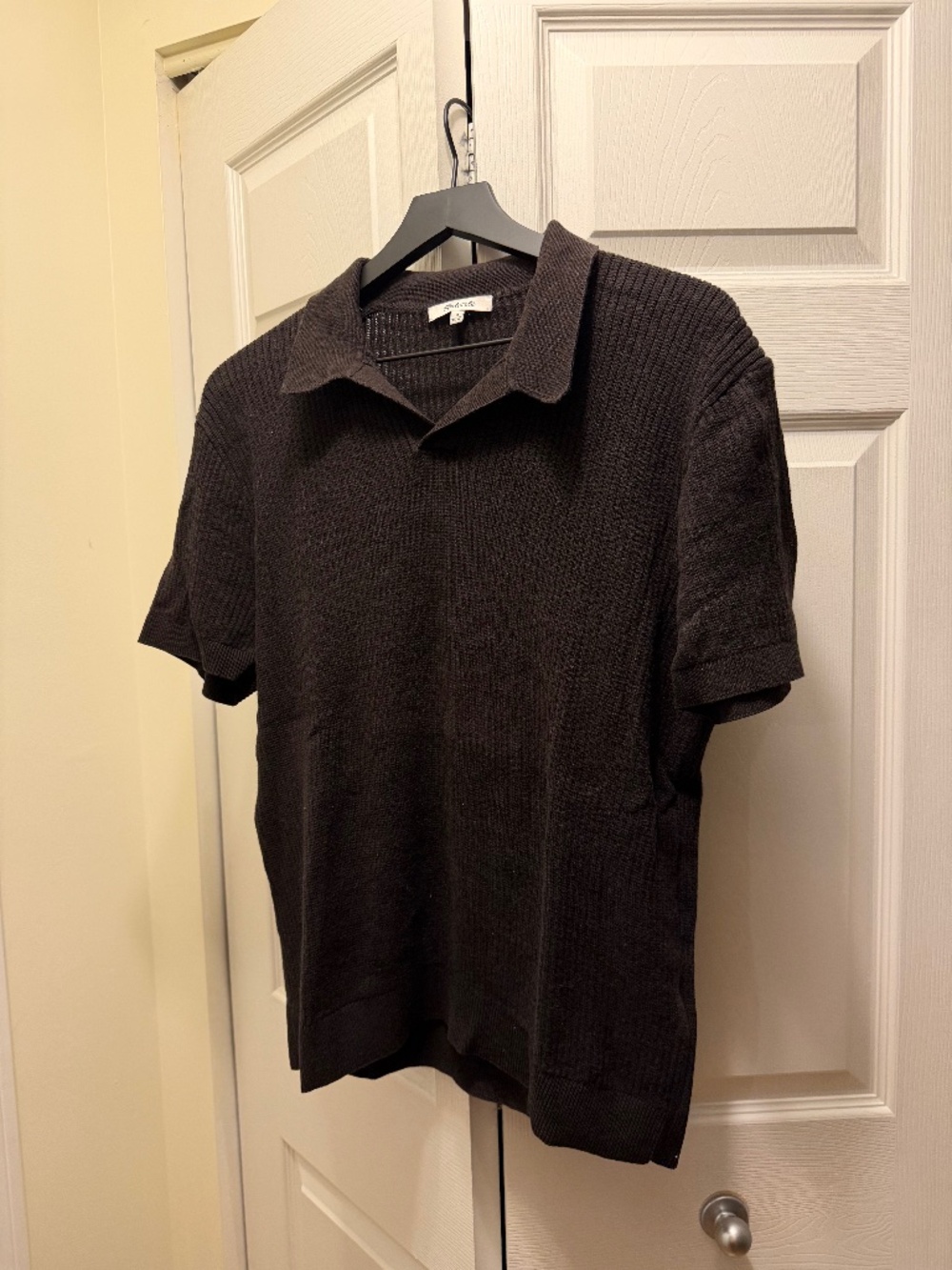 Madewell Open-Stitch Johnny-Collar Sweater Polo